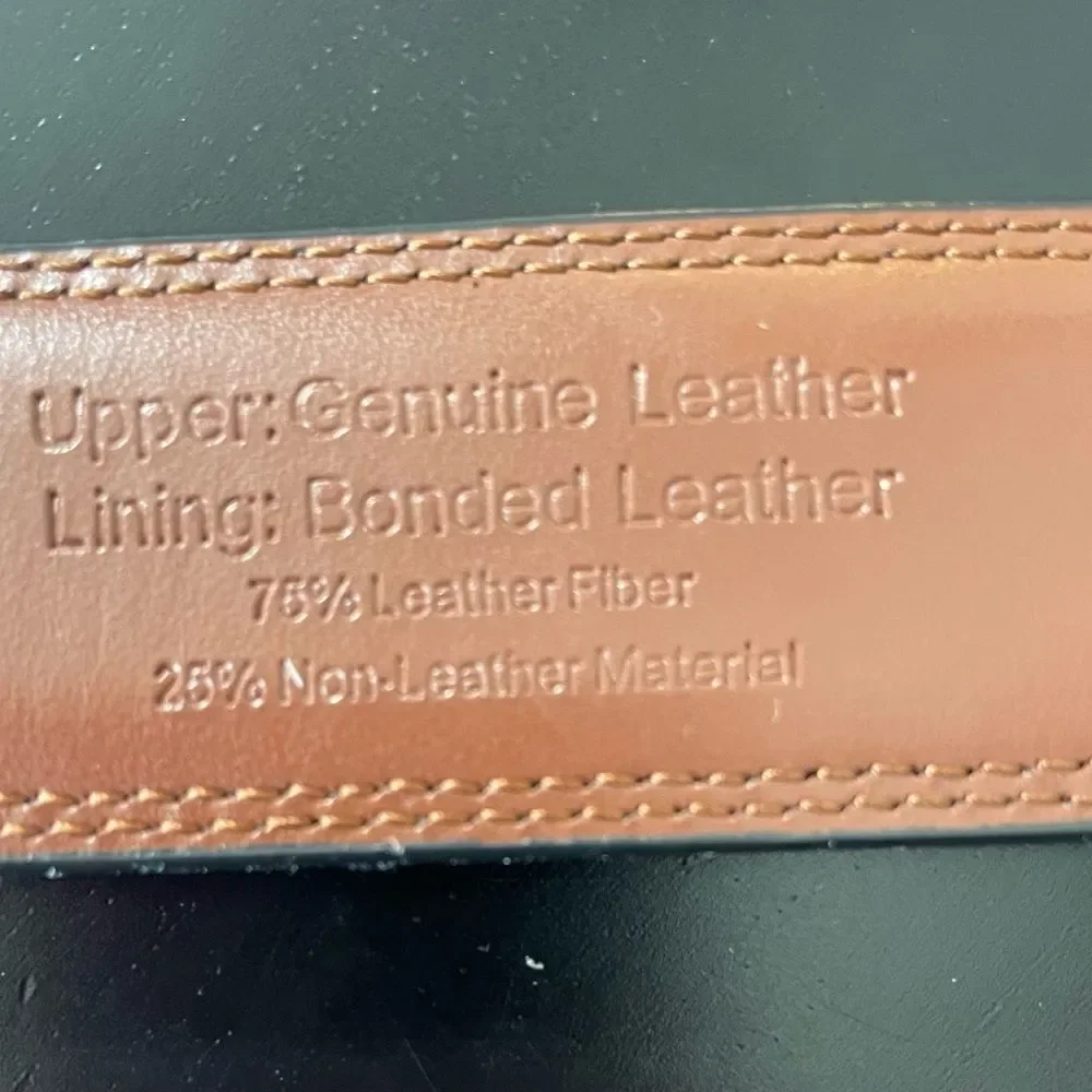 Stafford Essentials Black Genuine Leather Dress Belt - Men's Size 42/105